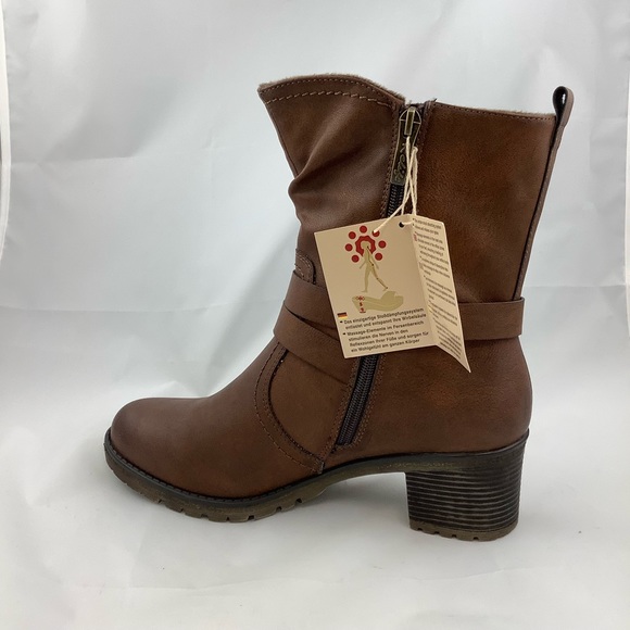 NEW ReLife Fiona Heeled Ankle Boot in Brown - Picture 3 of 7